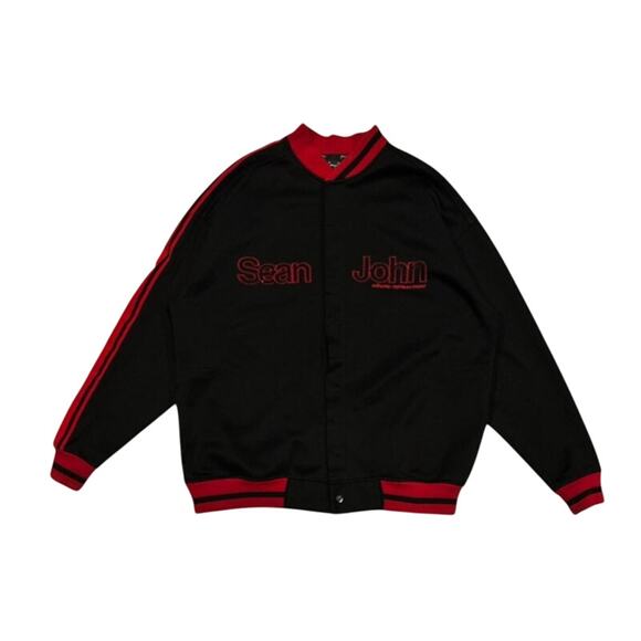★ Sean John Vintage (90’s) Embroidered Logo Snap Button Bomber Jacket ★ - Picture 1 of 7